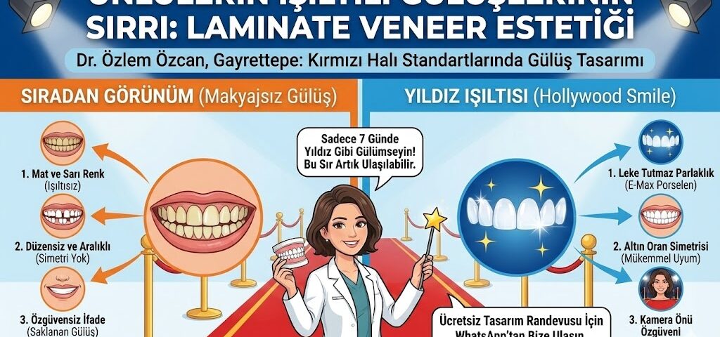 ünlülerin ışıltılı gülüşlerinin sırrı laminate veneer estetiği